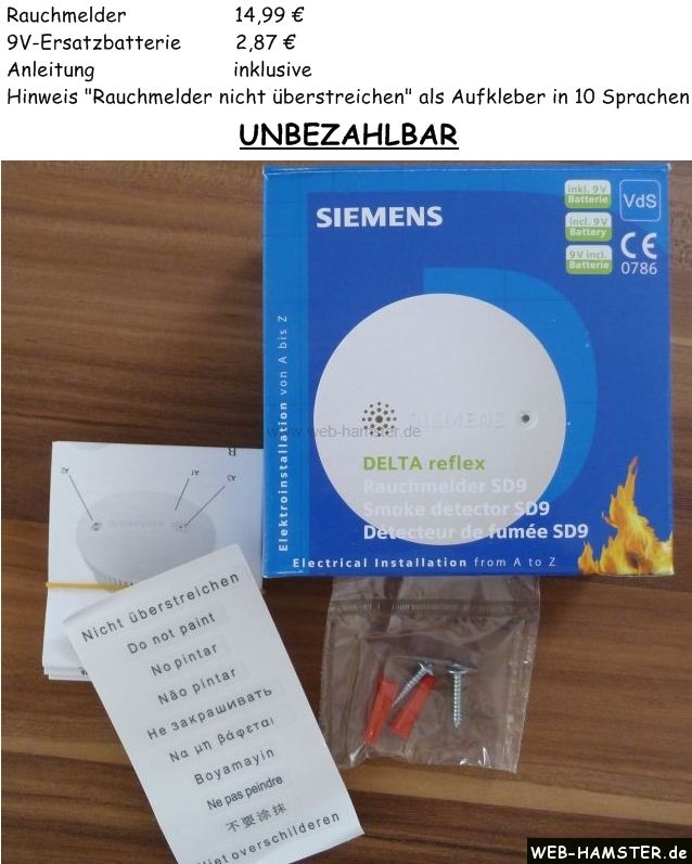 Rauchmelder bitte nicht überstreichen - Unbezahlbar Bild